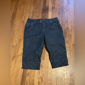 Lane Bryant Size 22 Crop Tighter Tummy Dark Denim Jeans NWOT’S